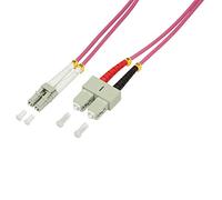 LogiLink FP4LS00 LC-SC OM4 50/125µ Fiber Patch Cable, 0.5 Meter Length, 0.5 Meter Length