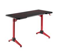 LogiLink Gaming Desk, 120x60 cm, glass surface w/RGB lighting, red des