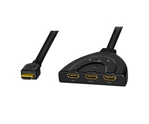 LogiLink HD0040 - HDMI Splitter/Switch, Bidirekt 1x3/3x1 Port, 4K/30 Hz, Pigtail