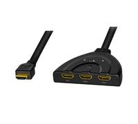 LogiLink HD0040 - HDMI Splitter/Switch, Bidirekt 1x3/3x1 Port, 4K/30 Hz, Pigtail