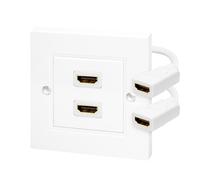 Logilink HDMI 2-Port Wall Socket Adapter - White Single