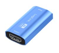 LogiLink HDMI repeater, 20m, 8K/60Hz, HDCP 2.3, Alu, blue