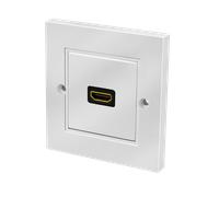 LogiLink HDMI wall plate. 1-port. with HDMI-A coupler F/F. white
