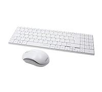 LogiLink ID0109 Wireless Mouse Set 2.4 GHz Slim Design with Tastertur/Optical 3 Button Mouse with Auto Link Connection, White