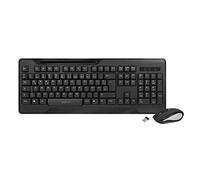 LogiLink ID0194 Wireless Keyboard and Mouse Set (2.4 GHz Radio) with 1000 dpi and 104 Keys, Compact and Flat Design
