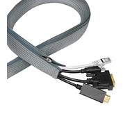 LogiLink KAB0071 Cable Tube with Zip to Protect the Cables and for a Tidy Look, Diameter 20 mm, 1 m, Grey
