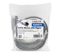 LogiLink KAB0072 Cable Tube with Zip to Protect the Cables and for a Tidy Look, Diameter 20 mm, 2 m, Grey