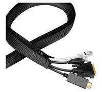 LogiLink Cable sleeve with zipper, Polyester, OD: 30 mm, black, 5 m