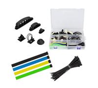 LogiLink KAB0084 - Cable Organiser Set in a Transport/Storage Box with 8 Different Cable Holders/Cable Ties
