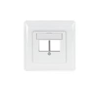 LogiLink NK4059 - Flush-Mounted Box for 2 Keystone Modules, Straight Outlet, Signal White