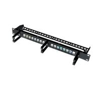 LogiLink Keystone Panel 1U. 16 ports. shielded. black. with 3 cable ma