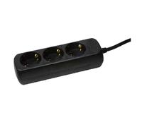 LogiLink LPS205B power extension 1.4 m 3 AC outlet(s) Black