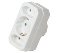 LogiLink LPS221 power plug adapter Type F Type C (Europlug)+Type F Whi