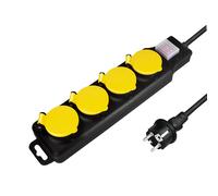 LogiLink LPS254 power extension 1.5 m 4 AC outlet(s) Outdoor Black, Ye
