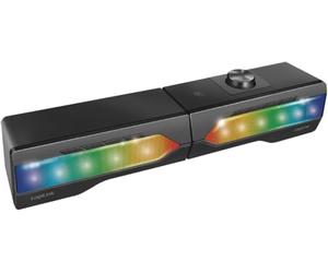 LogiLink Mobile soundbar with party light, 2-in-1 gaming sound system, connection via Bluetooth V5.0 or 3.5 mm stereo jack