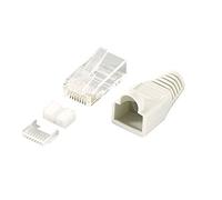 LogiLink MP0021 Cat.6 RJ45 Shielded Plug Connectors. 100-Piece. Grey, Grey, Set of 100 Pieces
