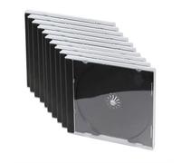 10 x CD DVD Disc Jewel Case 10.4mm Single Black Tray Pack of 10 Replacement Case