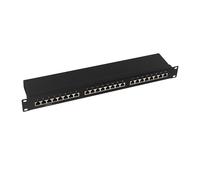 LogiLink Professional PrimeLine patch panel, 19 inch distribution panel, STP (shielded) black black 24-Port
