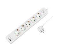 LogiLink Outlet Strip, 5 safety sockets, w/ 1x USB-A, 1x USB-C Port, w