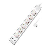 LogiLink Outlet Strip. 6 safety sockets. w/ 1x USB-A. 1x USB-C. 20W PD