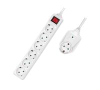 LogiLink Outlet Strip, 6 safety sockets, w/ switch, +1 pass-through, w