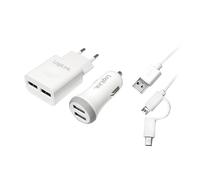 LogiLink PA0137 mobile device charger Smartphone. Tablet White AC. Cig