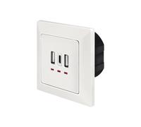 LogiLink PA0254 socket-outlet 2 x USB A + 1 x USB C White
