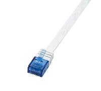 LogiLink Patch cable flat Cat6 UUTP SlimLine white 50cm RJ45 Ethernet LAN cable