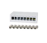 LogiLink Patch panel 8 port with 8 Cat.6A Keystone modules