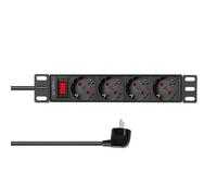 LogiLink PDU4B01 power distribution unit (PDU) 4 AC outlet(s) 1U Black