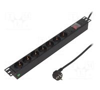 LogiLink PDU7C01 surge protector Black 7 AC outlet(s) 230 V 2 m