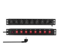 LogiLink PDU8D01 surge protector Black 8 AC outlet(s) 230 V 2 m