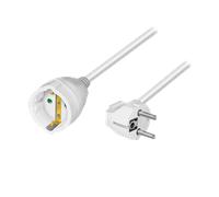 LogiLink Power cord extension. CEE 7/7 (90) to CEE 7/3. white. 10 m