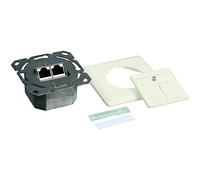 LogiLink Professional NP0023 RJ45 Cat.6 Flush-Mounted Junction Box 2x RJ45 Stp (Fully Shielded) with 40° Outlet White