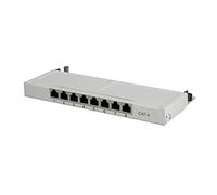LogiLink Professional NP0077 shielded CAT 6 patch/distribution panel with 8 ports (desktop), half height (0.5 height units), light grey
