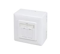 LogiLink Professional NP0126 CAT.6A universal junction box (flush-mounted), 2 x RJ45 STP (fully shielded) with 45° outlet