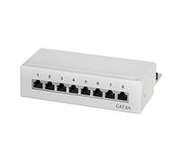 LogiLink Professional Patch Panels, Table/Wall/Desktop, STP (Shielded) light grey 8-Port