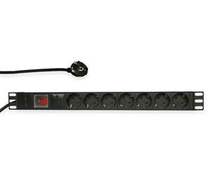 LogiLink Professional PDU7 °C01 19 Power Strip 7x Schuko CEE7/3 with Surge Protection and on/off switch black