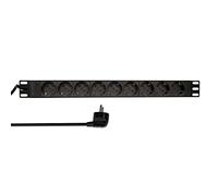 LogiLink Professional PDU9 °C03 6 Rack 9 Speed SCHUKO CEE7/3 - Black