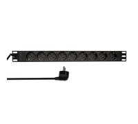 LogiLink Professional PDU9 °C03 6 Rack 9 Speed SCHUKO CEE7/3 - Black