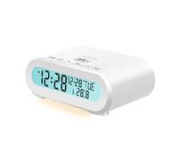 Logilink SC0121W Radio Alarm Clock with Temperature Display, Sleep Timer, Includes USB Port for Charging Mobile Phone/Tablet/eReader