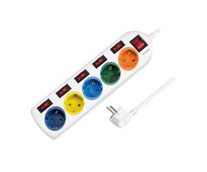 `LogiLink Steckdosenleiste 5-fach,5xCEE 7/3,m. 6Sch` ACC NEW