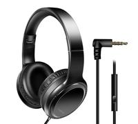 Logilink Stereo Headset with Microphone, Adjustable and Foldable, Connection via 3.5 mm Jack Plug (90° Angle), Cable Length = 1.20 m