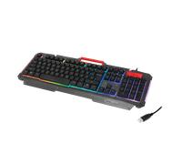 LogiLink Typhoon Keyboard, wired, LED, w/ phone mount, black
