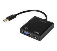 Logilink Ua0234 USB VGA HDMI Adapter Black 10cm USB 3.0 To VGA HDMI