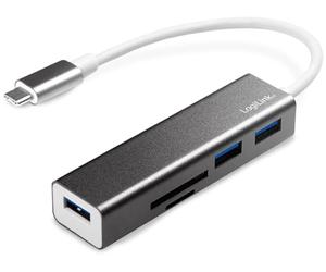 LogiLink UA0305 USB-C 3.0 HUB 3-Port with Card Reader Anthracite