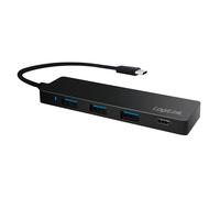 LogiLink USB Hub for PC/Laptop Aluminium Housing black Black 3+1 Port USB 3.1 3+