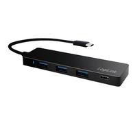 LogiLink USB Hub for PC/Laptop Aluminium Housing black Black 3+1 Port USB 3.1 3+