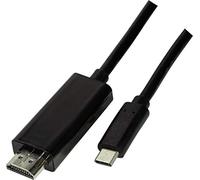 Logilink UA0329 USB-C to HDMI High Speed Connection Cable, Thunderbolt 3 Compatible, 1.8 m, Black