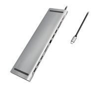 LogiLink UA0373 - USB 3.2 (Gen 1) Docking Station with 11 Ports and PD (Power Delivery) 100 W, 3 x USB / 2 x HDMI / 1 x VGA / 1 x CardReader / 1 x RJ45 / 1 x 3.5 mm/Black, Silver